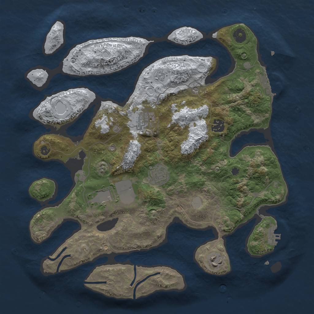 Rust Map: Procedural Map, Size: 3500, Seed: 6546, 14 Monuments