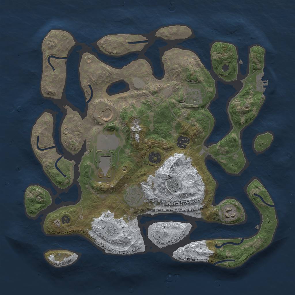 Rust Map: Procedural Map, Size: 3500, Seed: 2073911, 15 Monuments