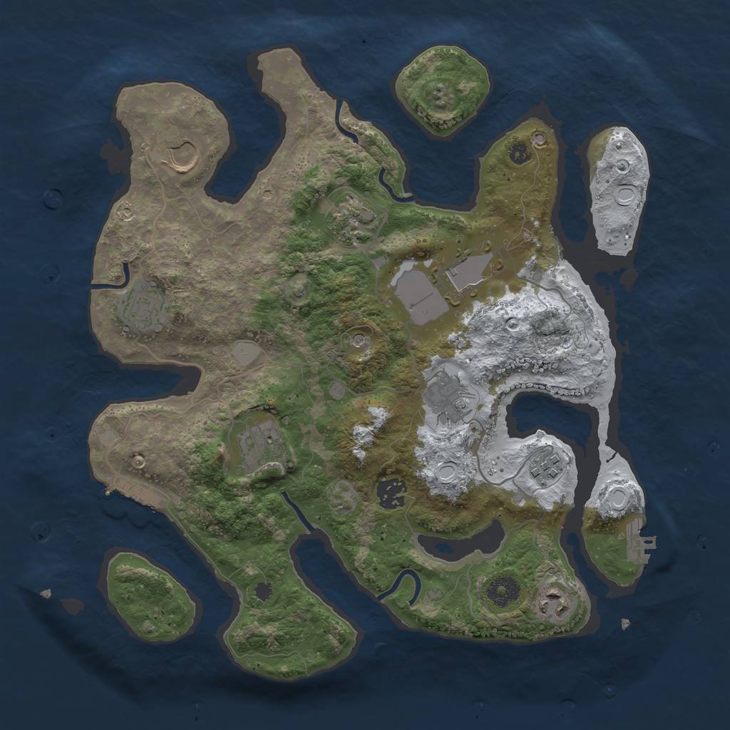 Rust Map: Procedural Map, Size: 3500, Seed: 22104123, 17 Monuments