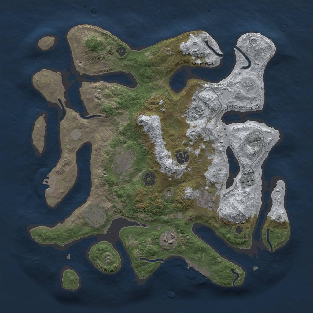 Rust Map: Procedural Map, Size: 3500, Seed: 5040424, 16 Monuments