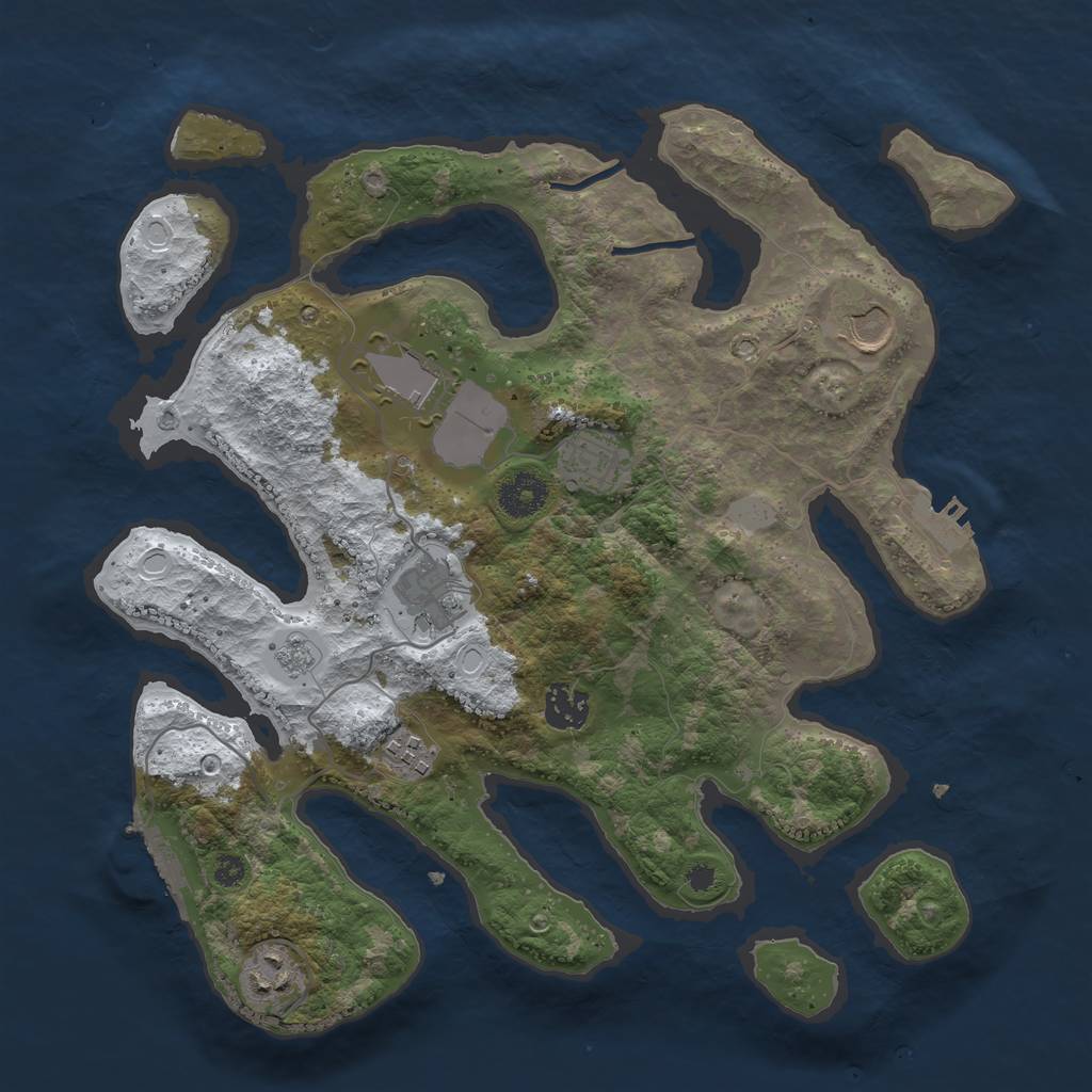 Rust Map: Procedural Map, Size: 3500, Seed: 3967477, 15 Monuments