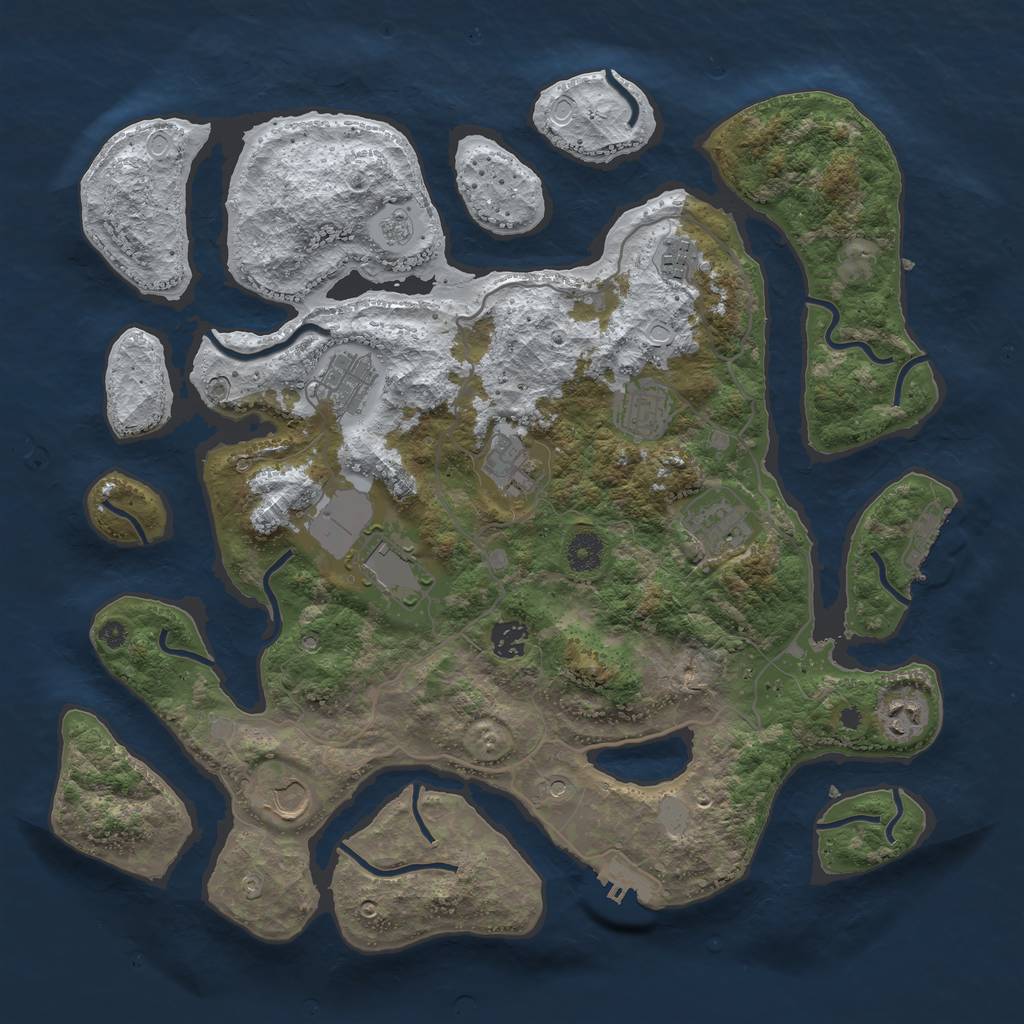 Rust Map: Procedural Map, Size: 4000, Seed: 5827226, 18 Monuments