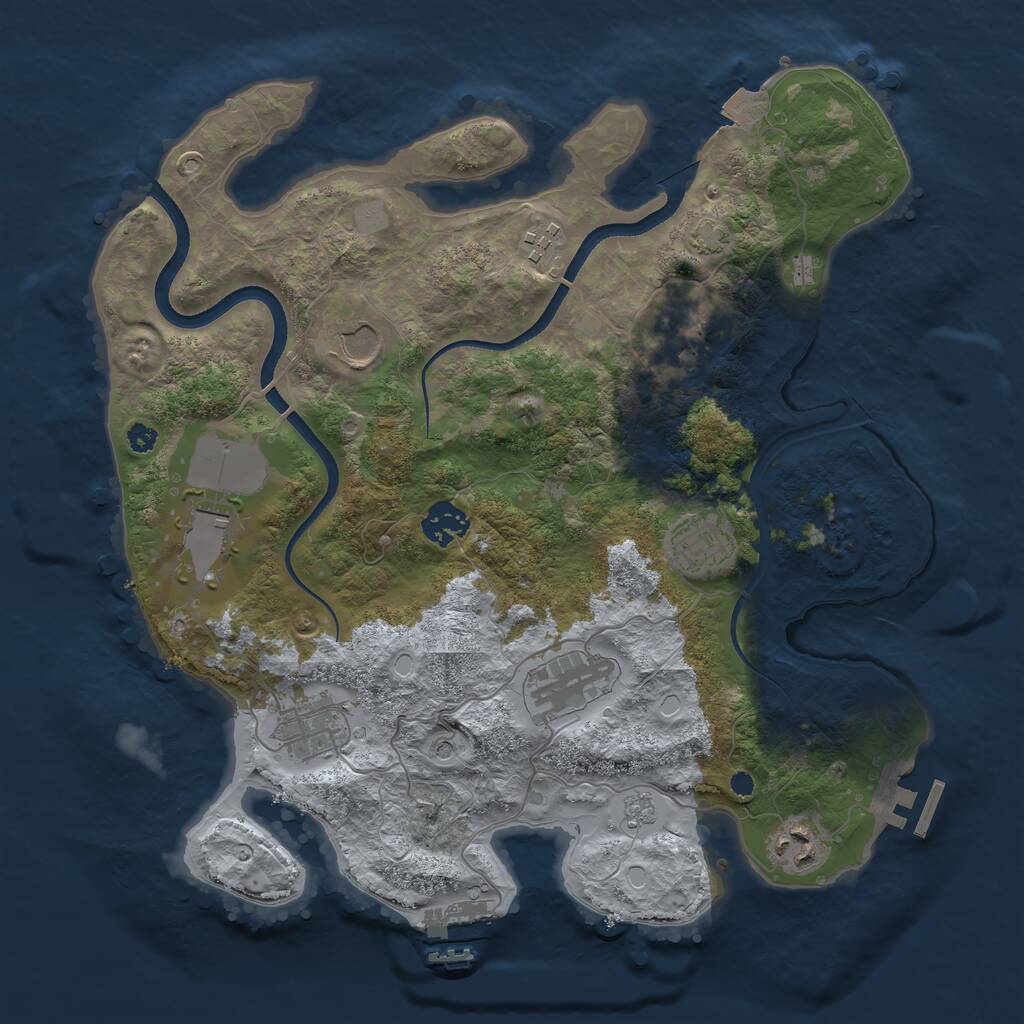 Rust Map: Procedural Map, Size: 3500, Seed: 6182007, 15 Monuments
