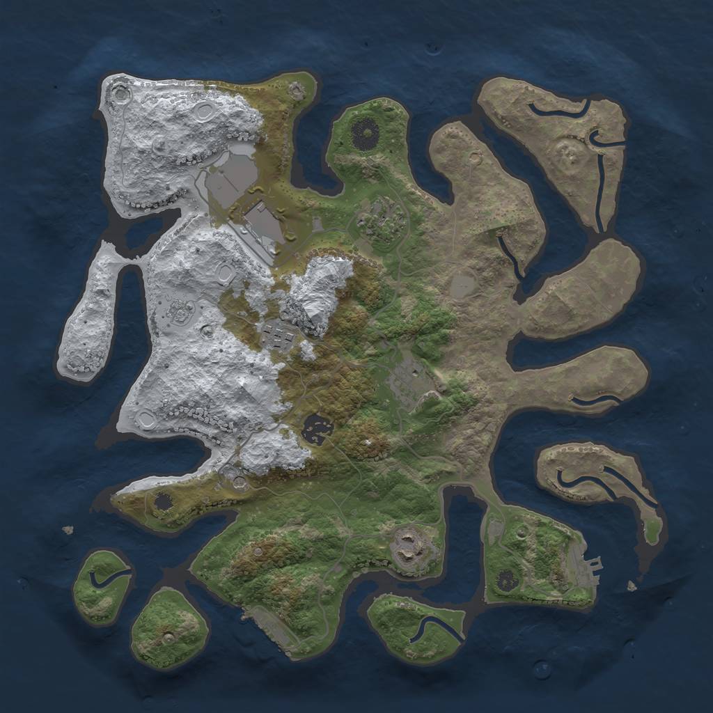 Rust Map: Procedural Map, Size: 3500, Seed: 5359718, 15 Monuments