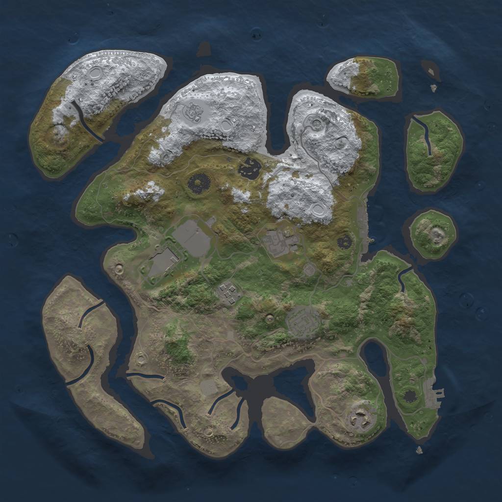 Rust Map: Procedural Map, Size: 3500, Seed: 4196318, 15 Monuments