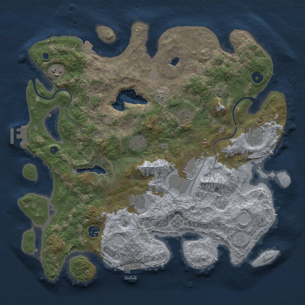 Rust Map: Procedural Map, Size: 4000, Seed: 1309589, 14 Monuments