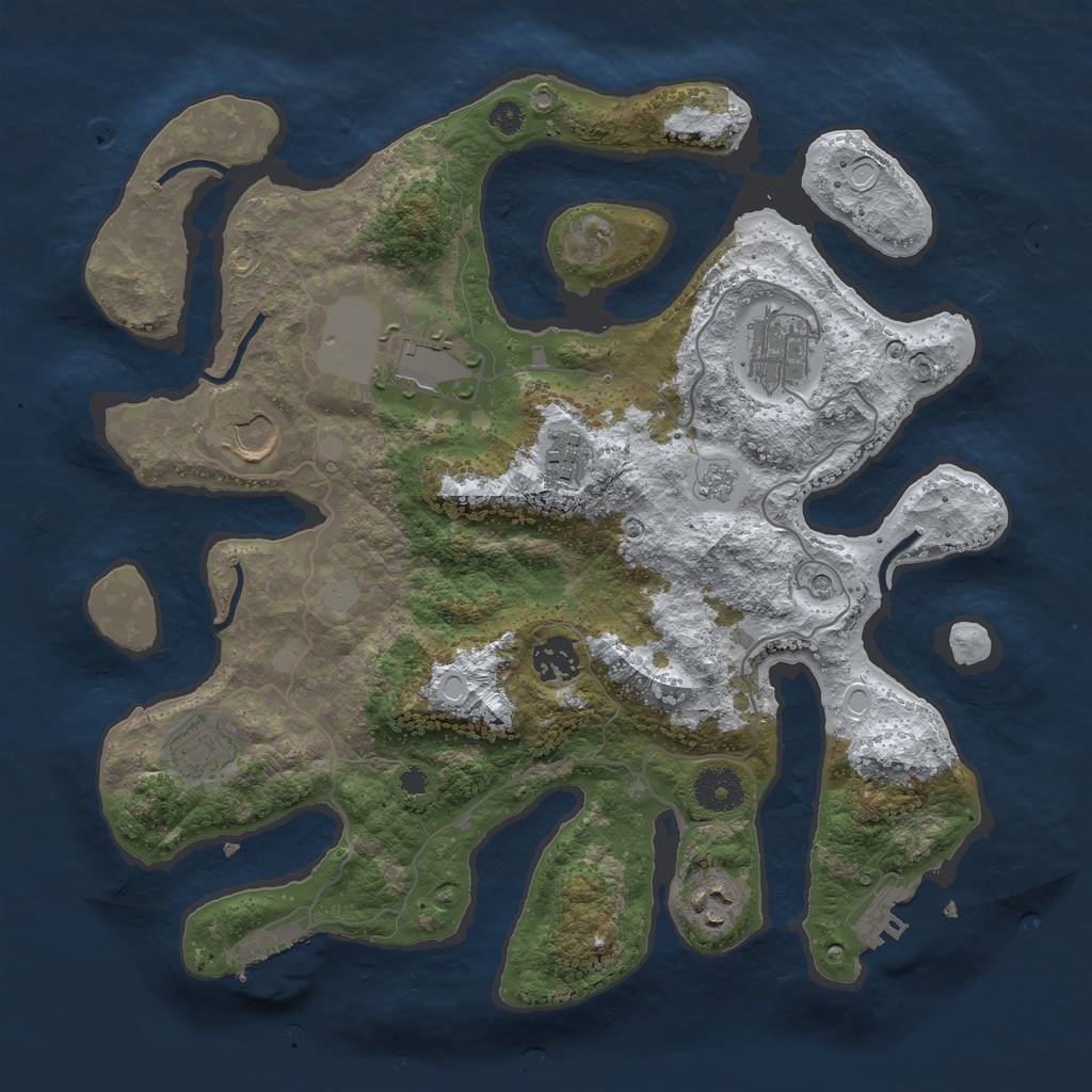 Rust Map: Procedural Map, Size: 3500, Seed: 6218405, 16 Monuments