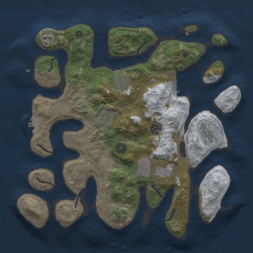 Rust Map: Procedural Map, Size: 3500, Seed: 4831374, 13 Monuments
