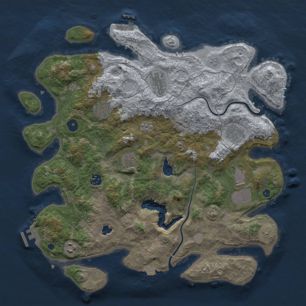 Rust Map: Procedural Map, Size: 4000, Seed: 2969302, 14 Monuments