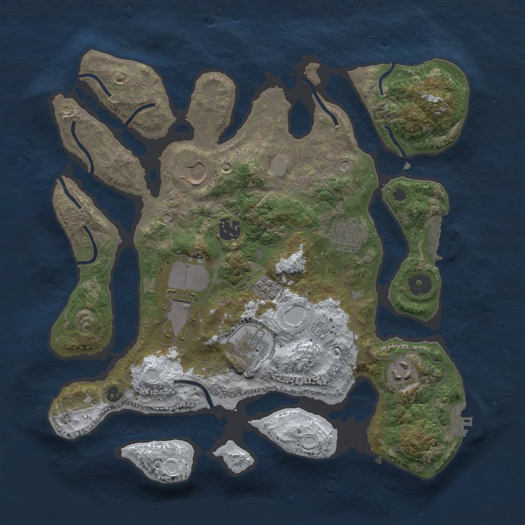 Rust Map: Procedural Map, Size: 3500, Seed: 2947623, 16 Monuments
