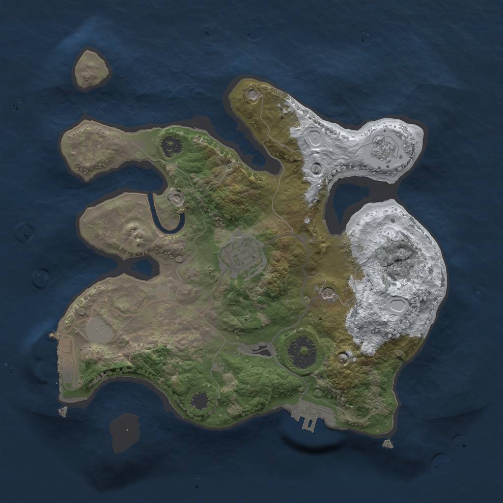 Rust Map: Procedural Map, Size: 2500, Seed: 154257548, 10 Monuments