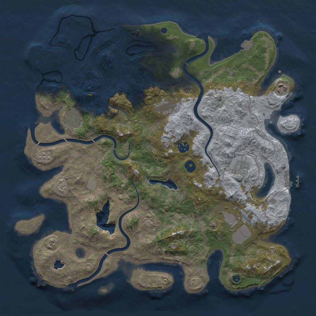 Rust Map: Procedural Map, Size: 4222, Seed: 1337, 14 Monuments
