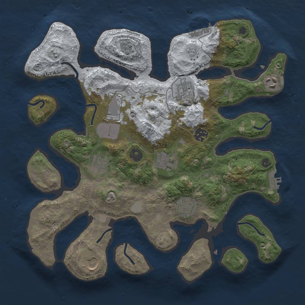 Rust Map: Procedural Map, Size: 3500, Seed: 6040867, 18 Monuments