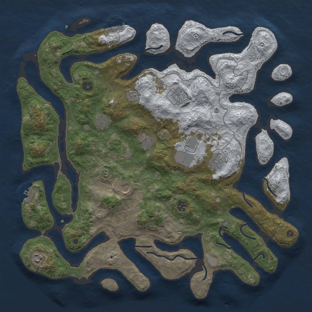 Rust Map: Procedural Map, Size: 4500, Seed: 611757318, 18 Monuments