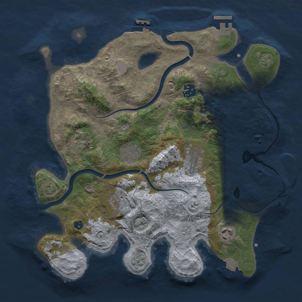 Rust Map: Procedural Map, Size: 3350, Seed: 4461, 13 Monuments