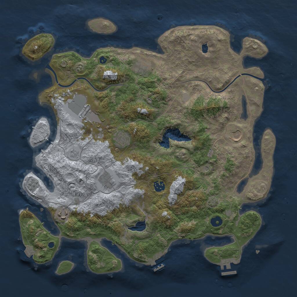 Rust Map: Procedural Map, Size: 4000, Seed: 2879828, 14 Monuments