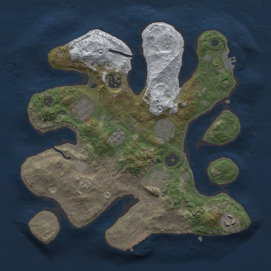 Rust Map: Procedural Map, Size: 3000, Seed: 439883538, 14 Monuments