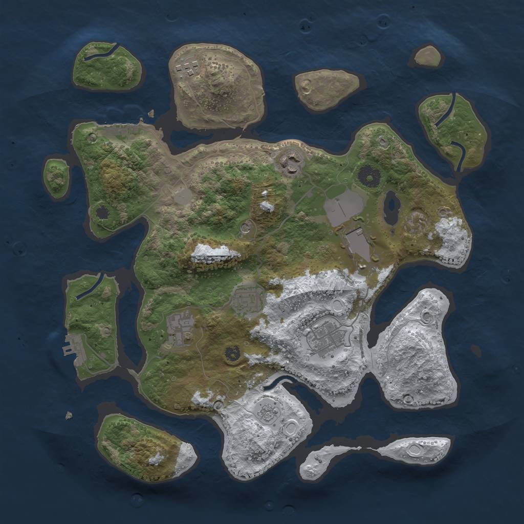 Rust Map: Procedural Map, Size: 3500, Seed: 1406042, 15 Monuments