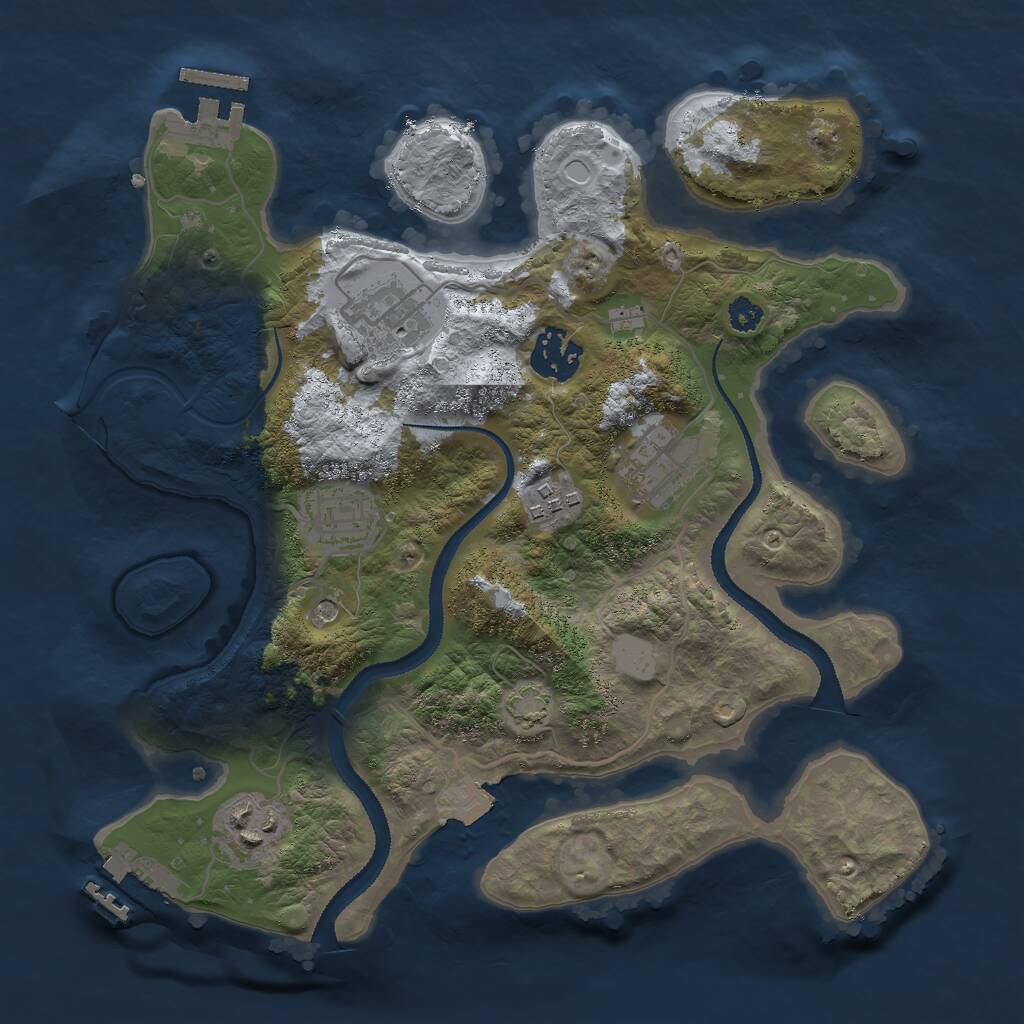 Rust Map: Procedural Map, Size: 3000, Seed: 1447220057, 11 Monuments
