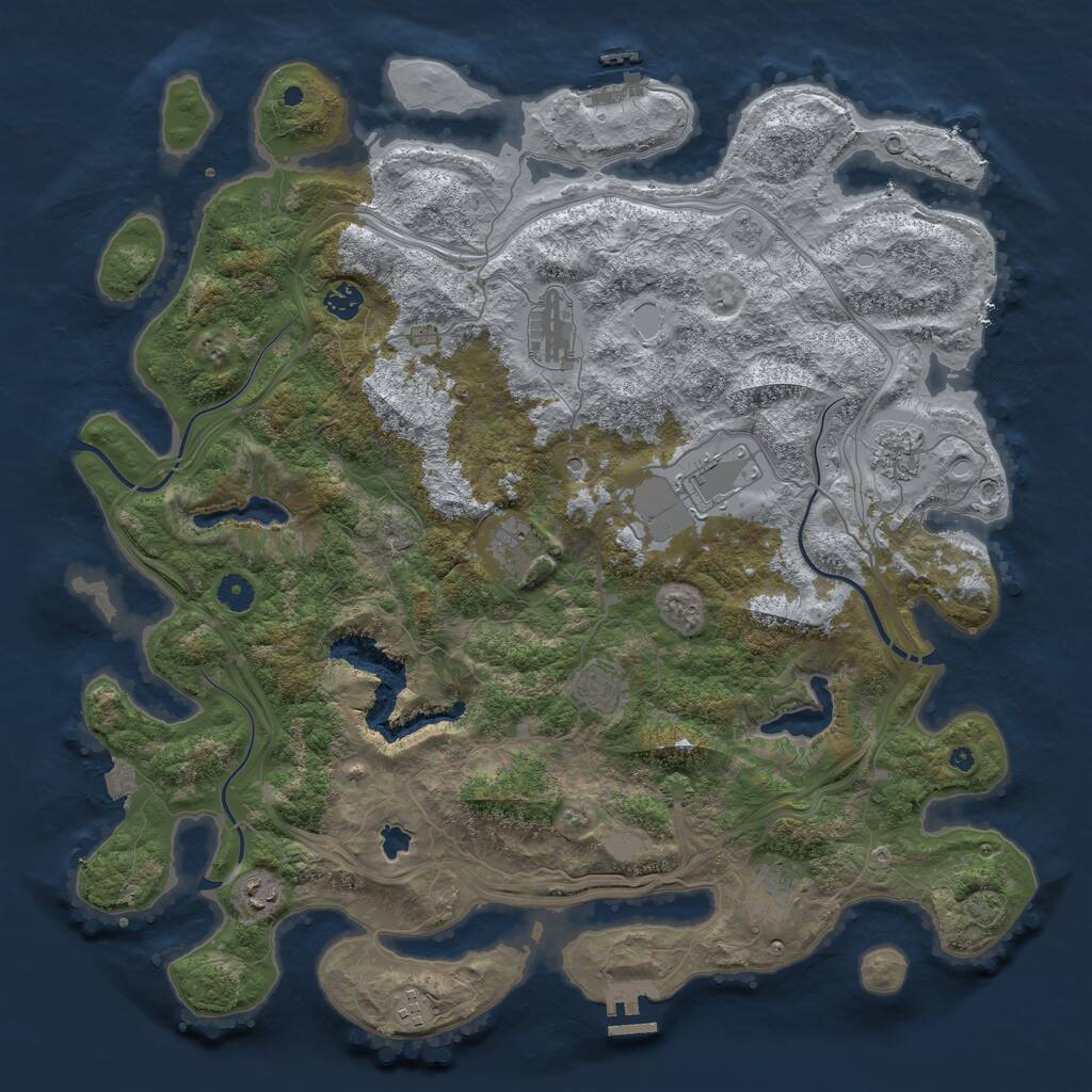 Rust Map: Procedural Map, Size: 4500, Seed: 234675, 15 Monuments