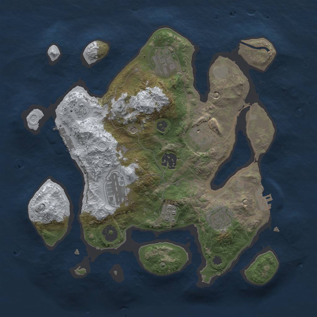 Rust Map: Procedural Map, Size: 3000, Seed: 141017607, 15 Monuments