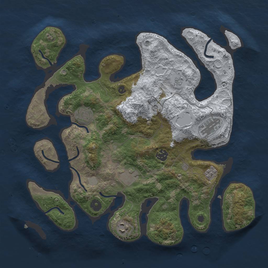 Rust Map: Procedural Map, Size: 3500, Seed: 4714759, 13 Monuments