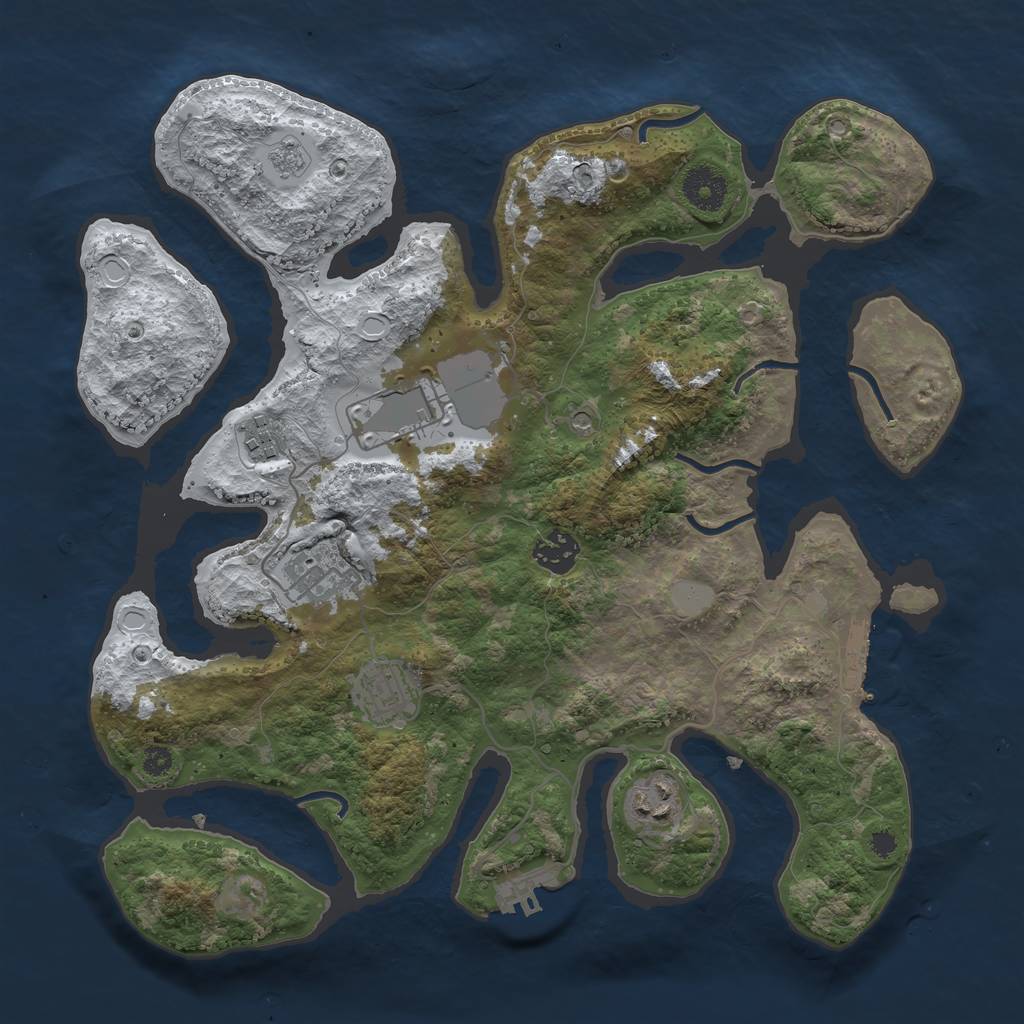 Rust Map: Procedural Map, Size: 3500, Seed: 2446888, 15 Monuments