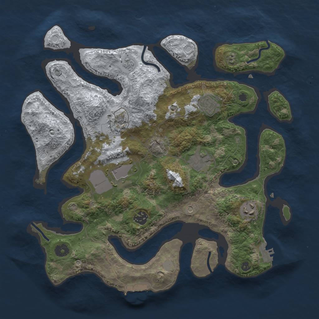 Rust Map: Procedural Map, Size: 3500, Seed: 4976505, 15 Monuments