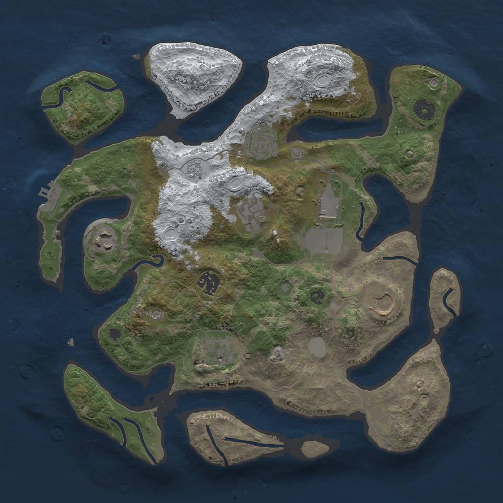 Rust Map: Procedural Map, Size: 3500, Seed: 4352746, 15 Monuments