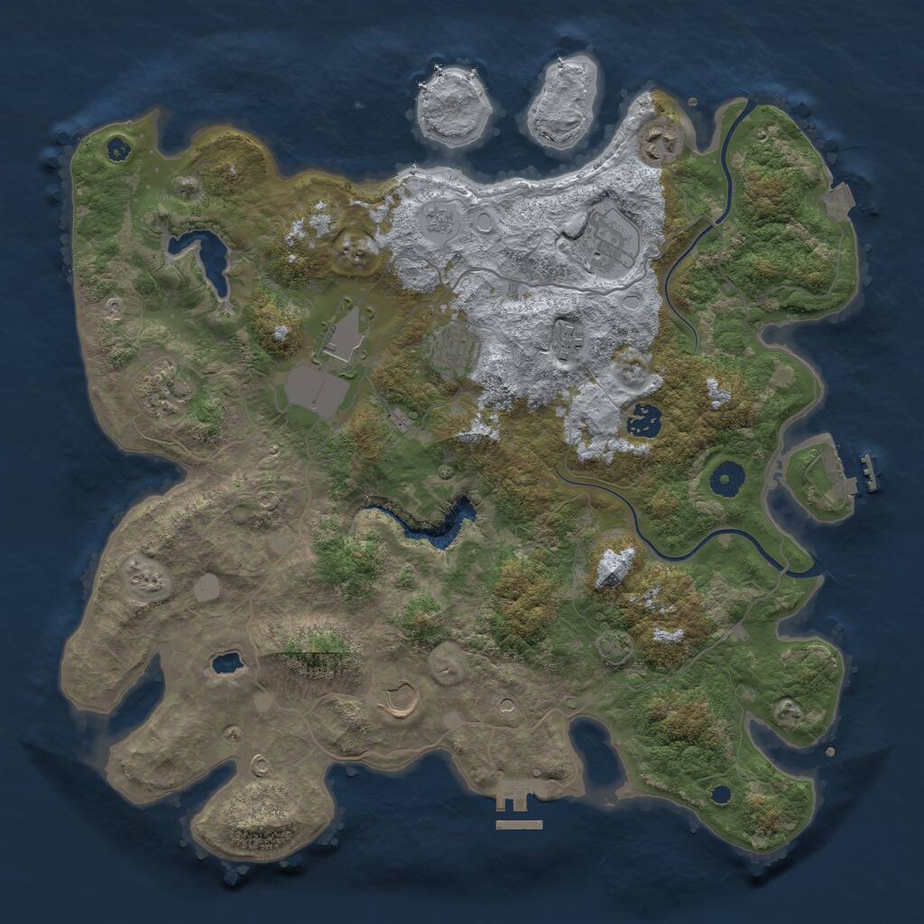 Rust Map: Procedural Map, Size: 4000, Seed: 1366992, 14 Monuments