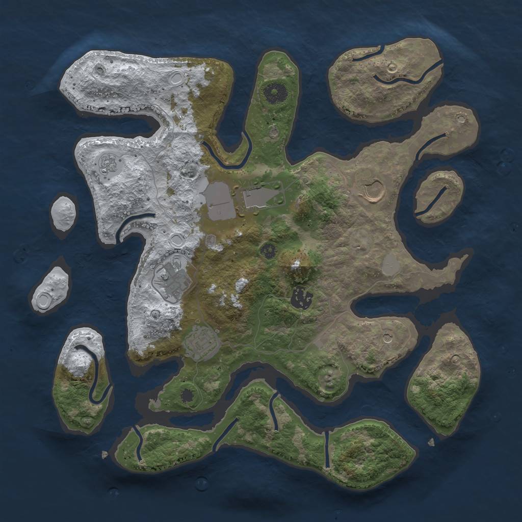 Rust Map: Procedural Map, Size: 3500, Seed: 6137725, 12 Monuments