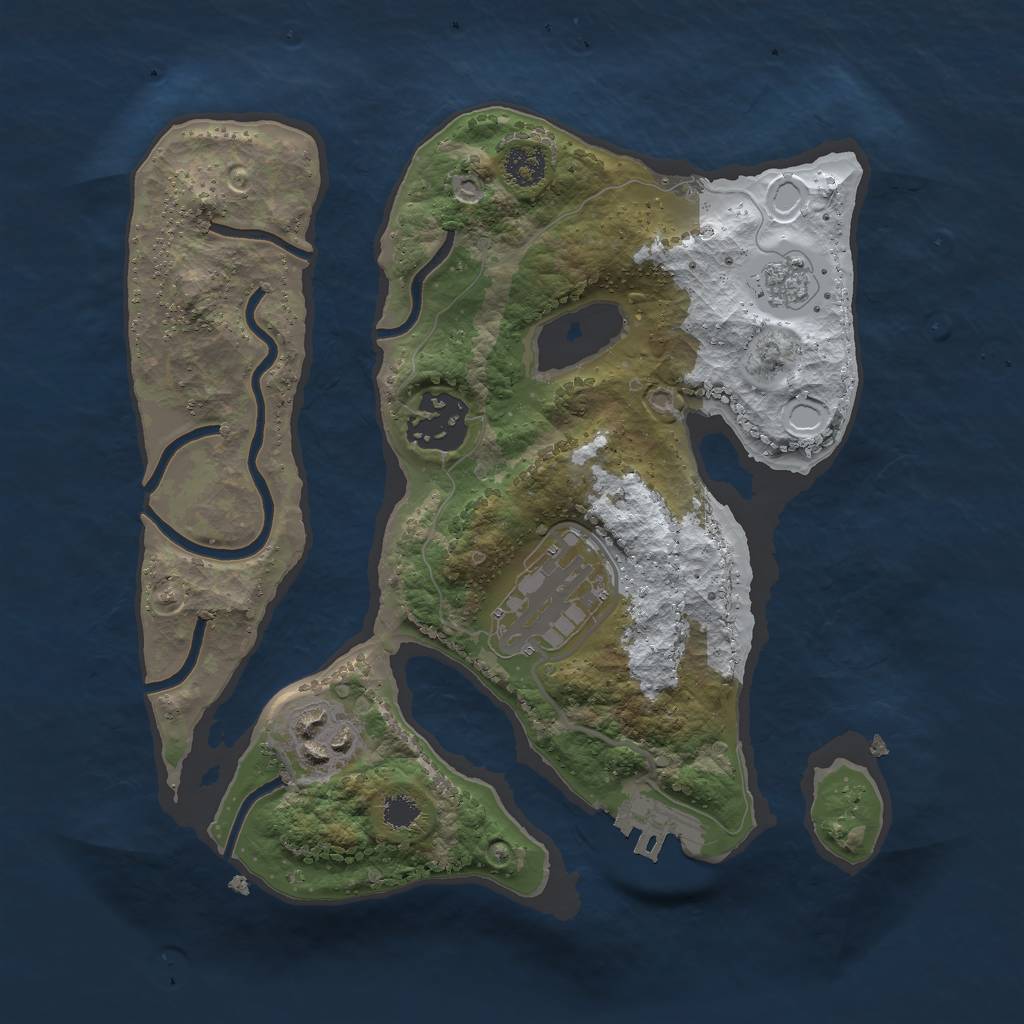 Rust Map: Procedural Map, Size: 2500, Seed: 447675493, 10 Monuments