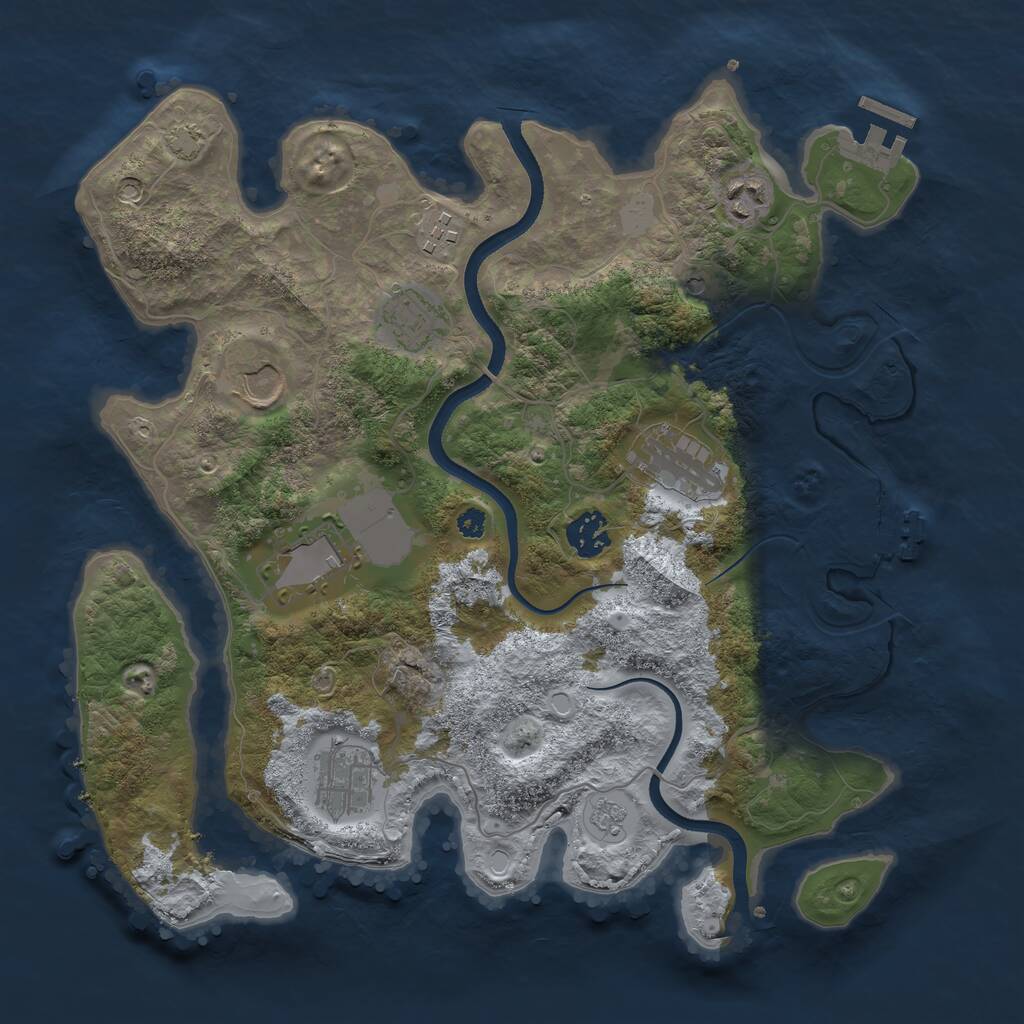 Rust Map: Procedural Map, Size: 3500, Seed: 330689, 14 Monuments