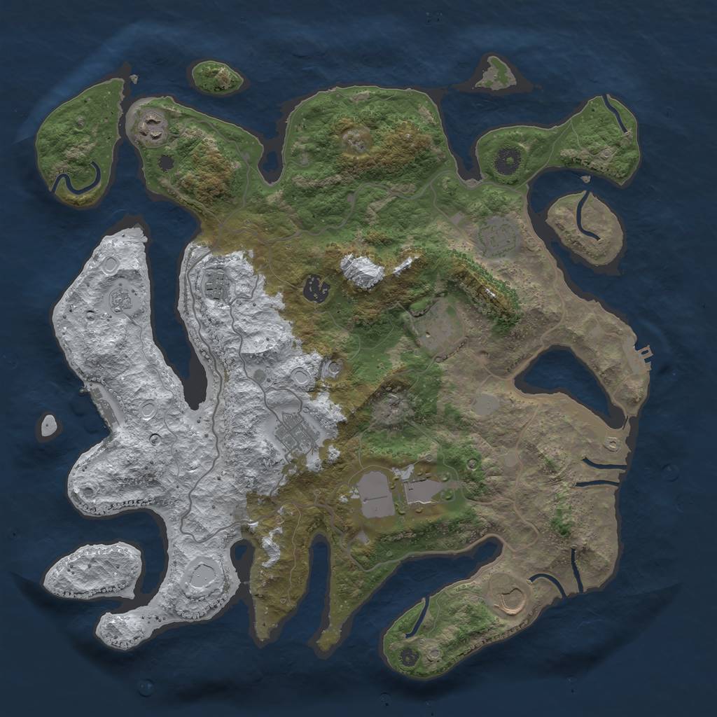 Rust Map: Procedural Map, Size: 4000, Seed: 27461583, 17 Monuments