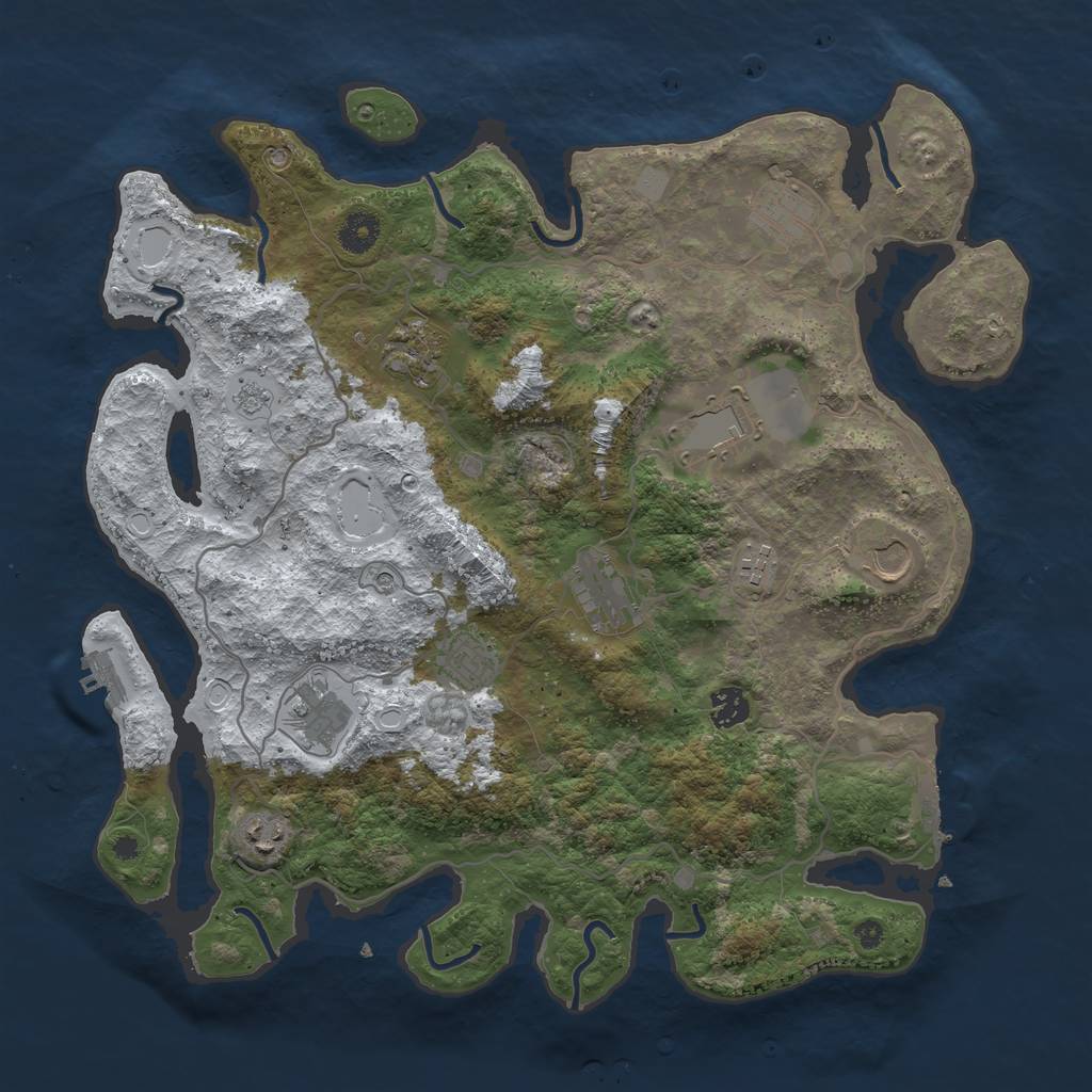 Rust Map: Procedural Map, Size: 4000, Seed: 4180126, 19 Monuments