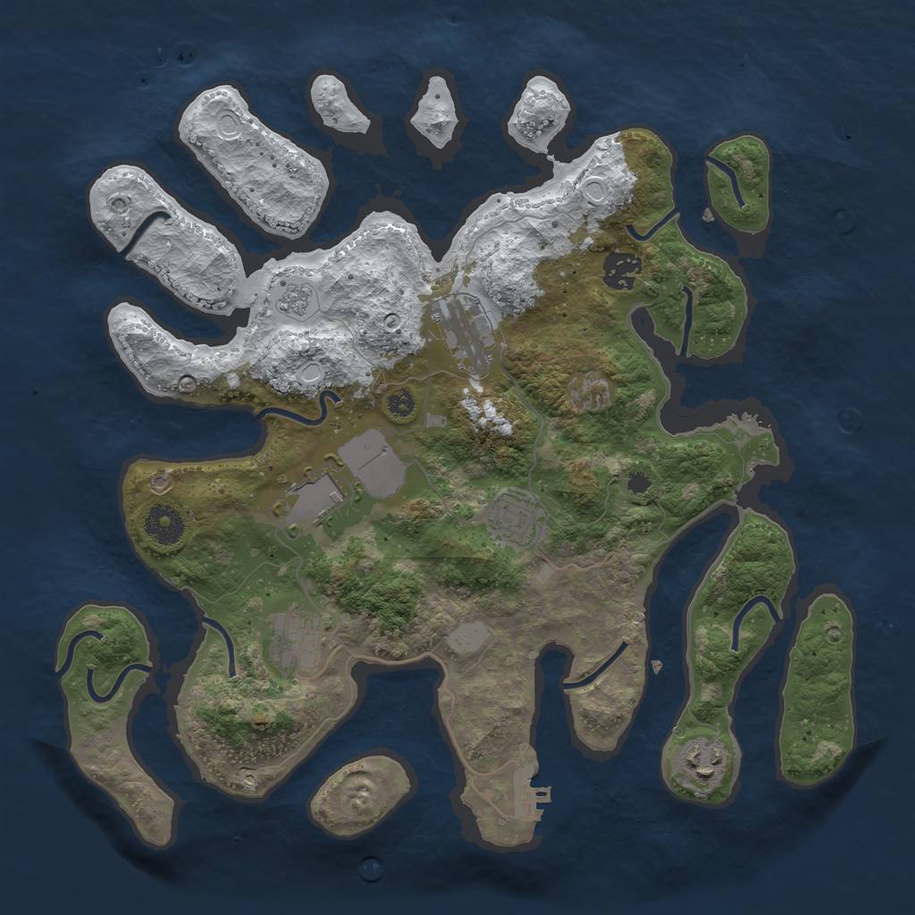 Rust Map: Procedural Map, Size: 3500, Seed: 2008149, 13 Monuments