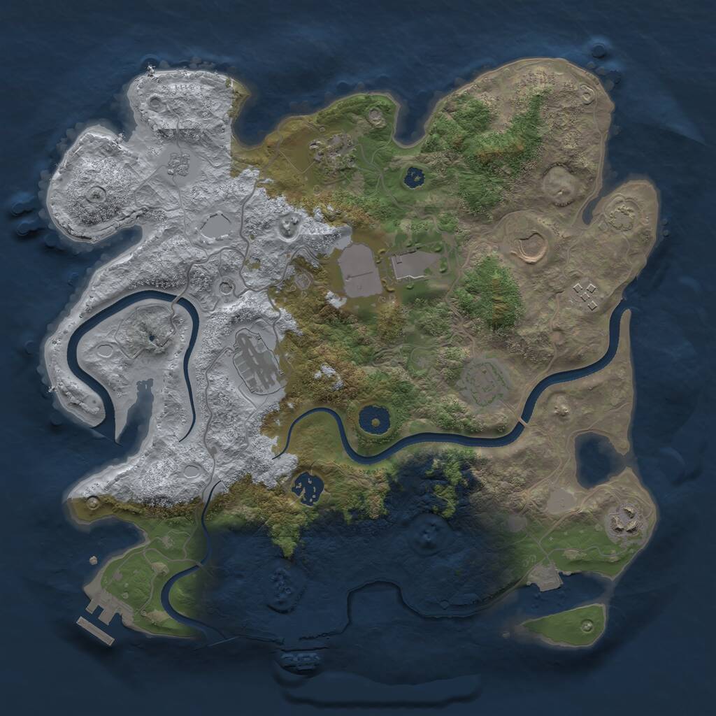 Rust Map: Procedural Map, Size: 3500, Seed: 4621342, 14 Monuments