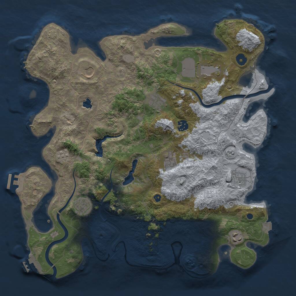 Rust Map: Procedural Map, Size: 4000, Seed: 71155, 15 Monuments
