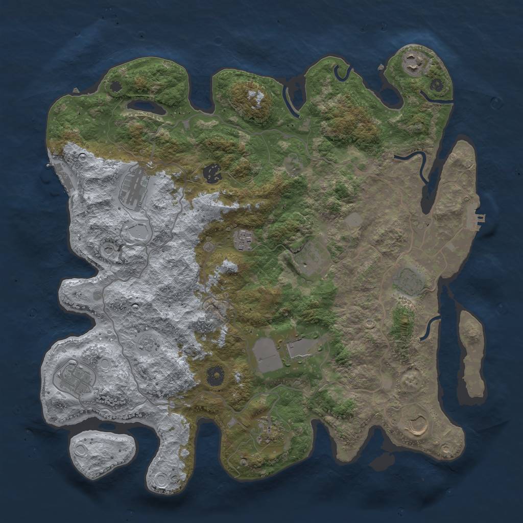 Rust Map: Procedural Map, Size: 4000, Seed: 4764098, 19 Monuments