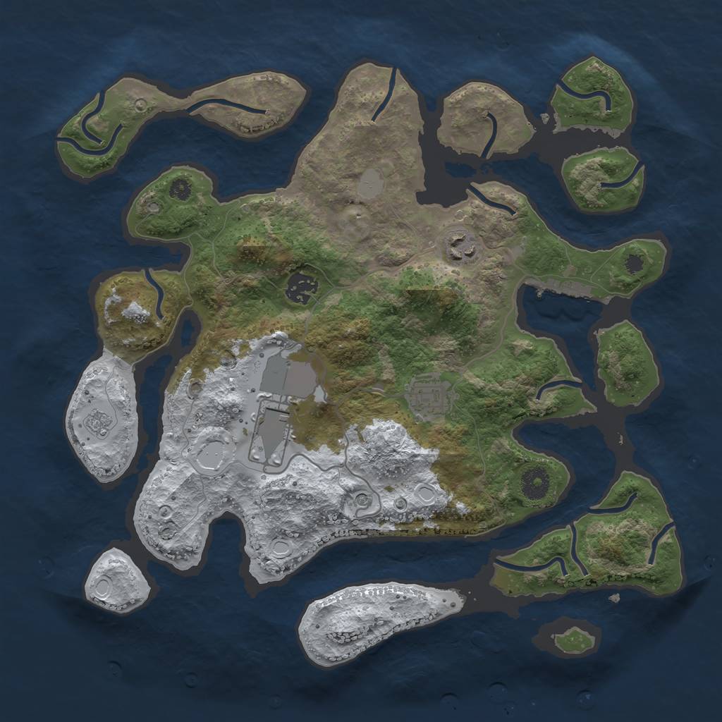Rust Map: Procedural Map, Size: 3500, Seed: 6406290, 12 Monuments