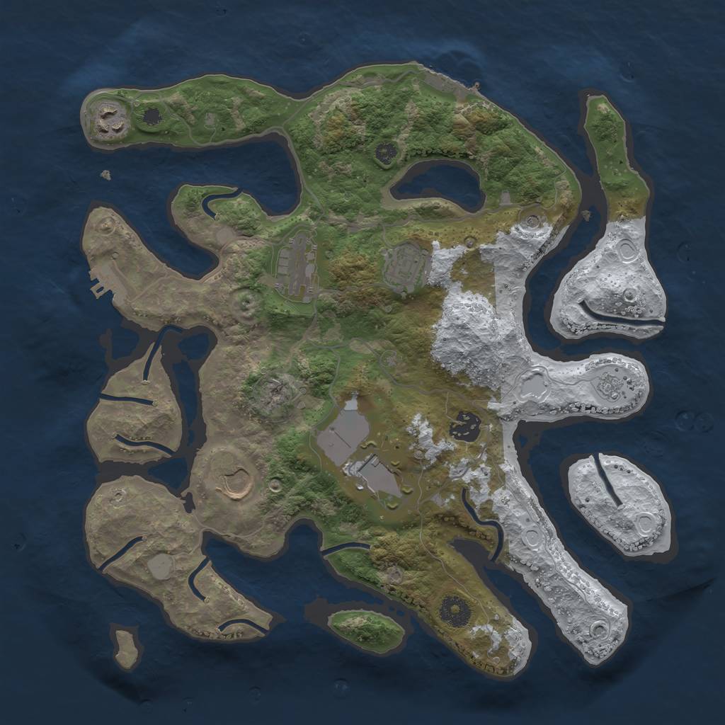 Rust Map: Procedural Map, Size: 3500, Seed: 4731978, 15 Monuments
