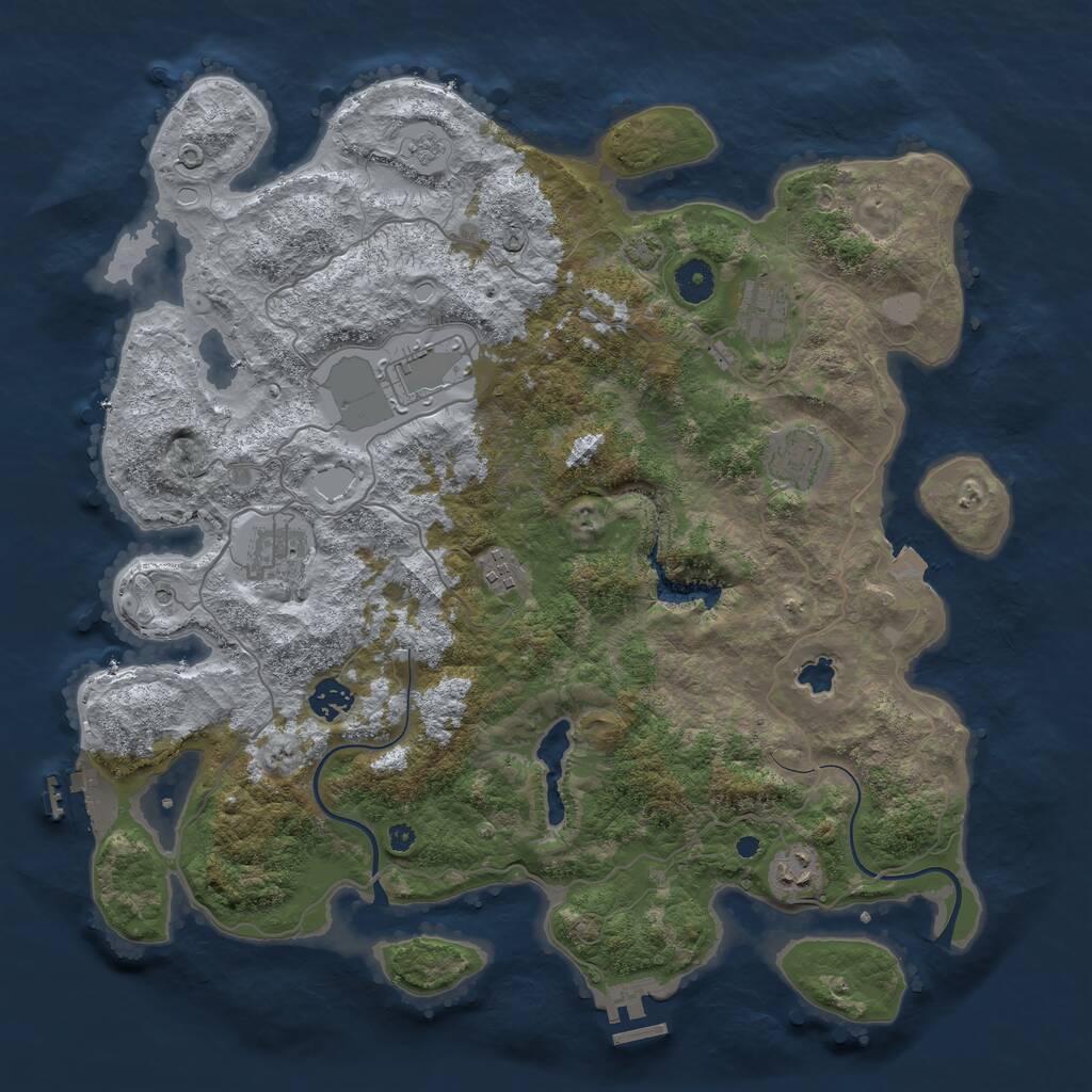 Rust Map: Procedural Map, Size: 4000, Seed: 1340716, 13 Monuments