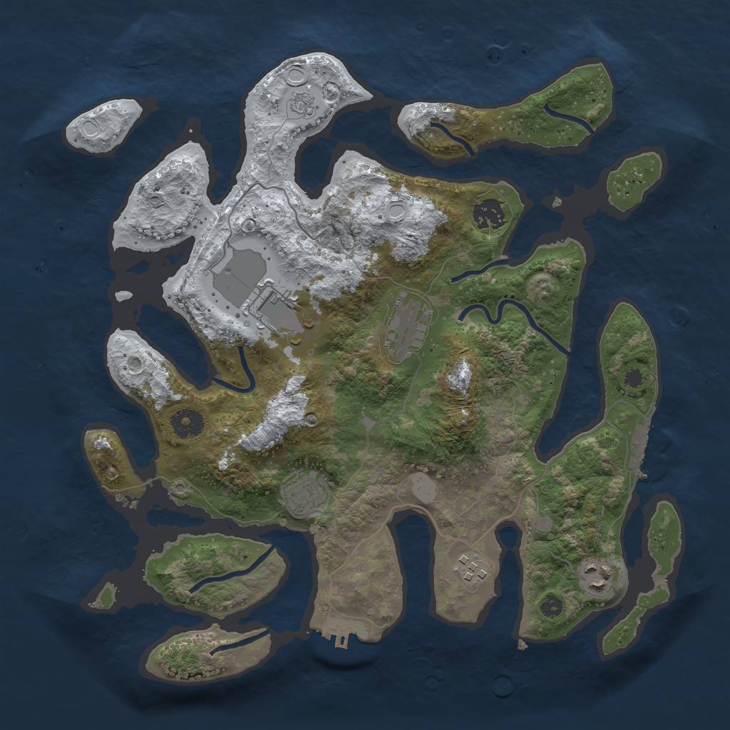 Rust Map: Procedural Map, Size: 3500, Seed: 67120, 14 Monuments