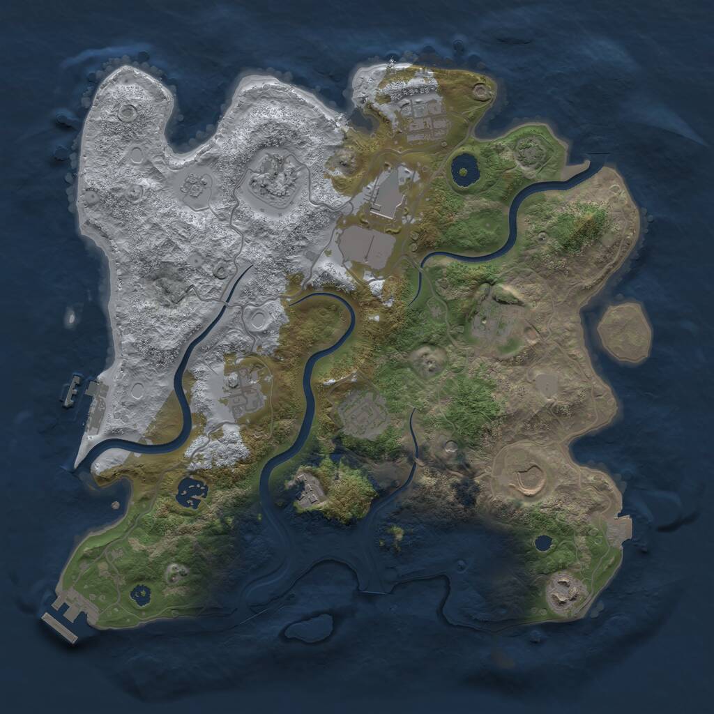 Rust Map: Procedural Map, Size: 3500, Seed: 4848964, 16 Monuments