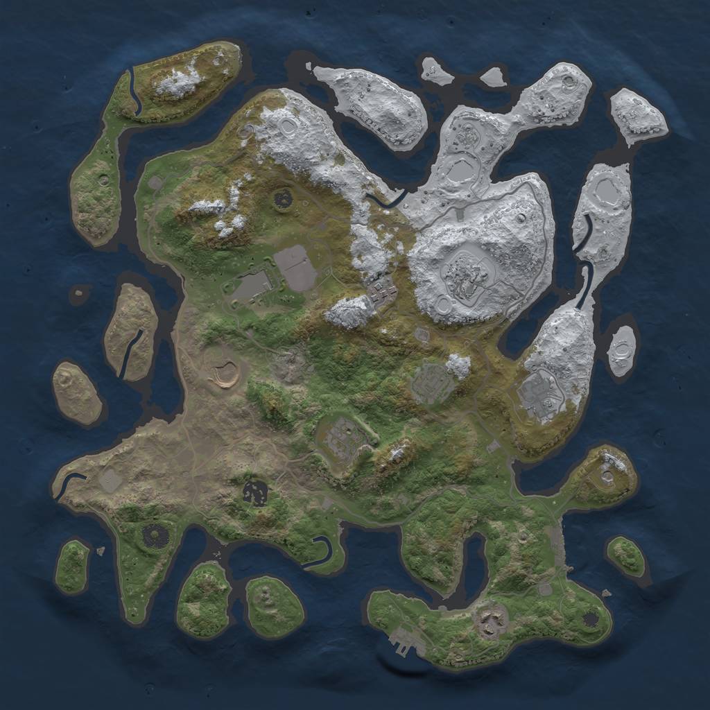 Rust Map: Procedural Map, Size: 4000, Seed: 1081599, 18 Monuments