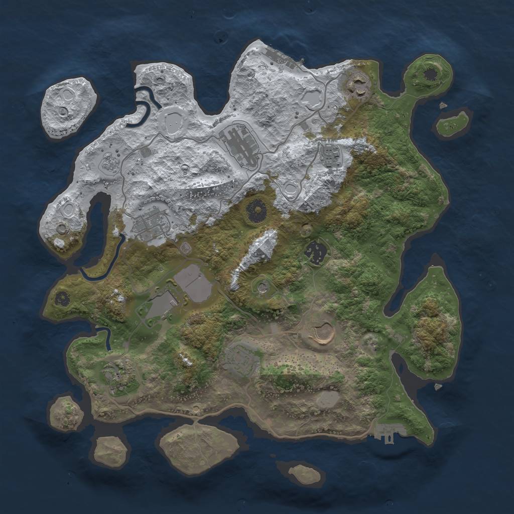 Rust Map: Procedural Map, Size: 3500, Seed: 4941279, 18 Monuments