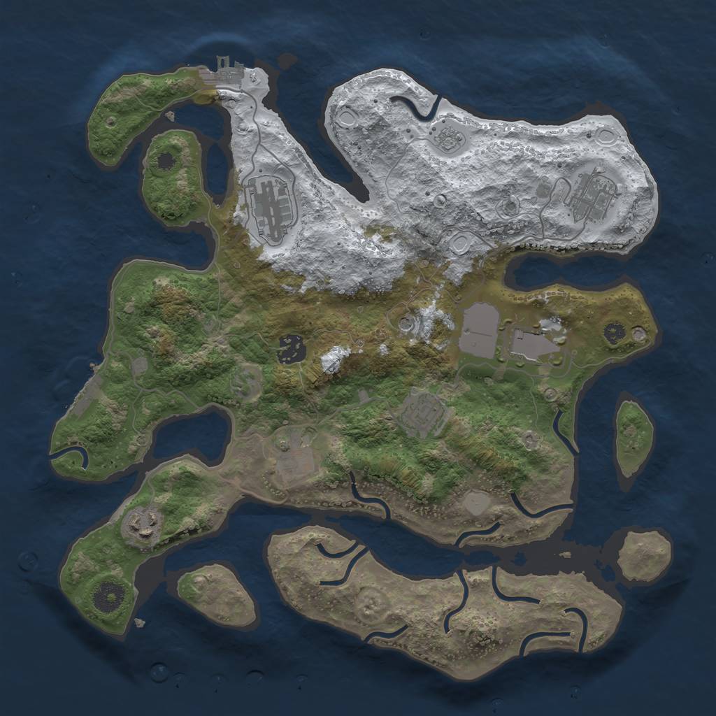 Rust Map: Procedural Map, Size: 3500, Seed: 3429458, 16 Monuments