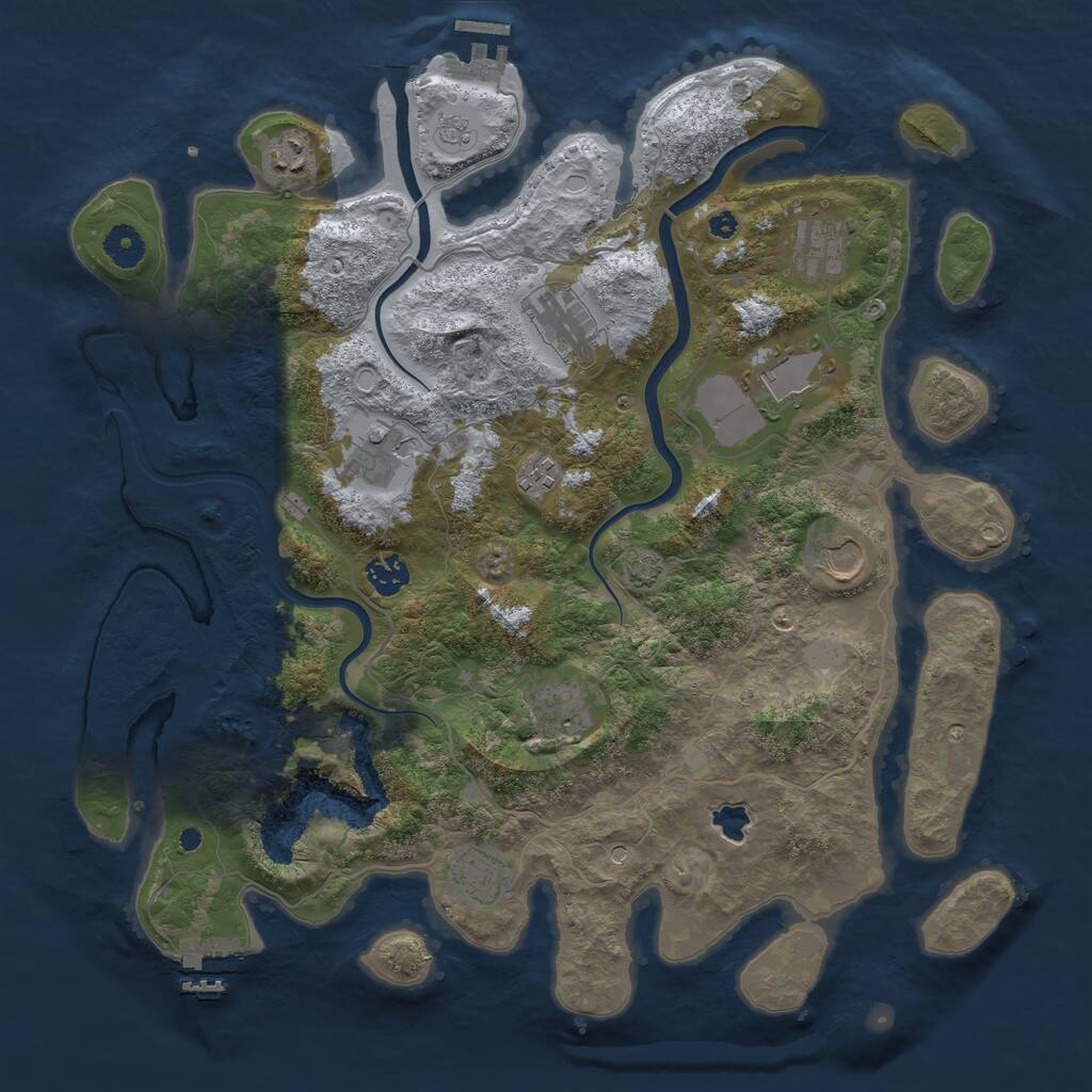 Rust Map: Procedural Map, Size: 4000, Seed: 173913, 16 Monuments