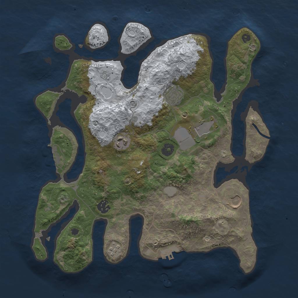 Rust Map: Procedural Map, Size: 3500, Seed: 1671531, 15 Monuments