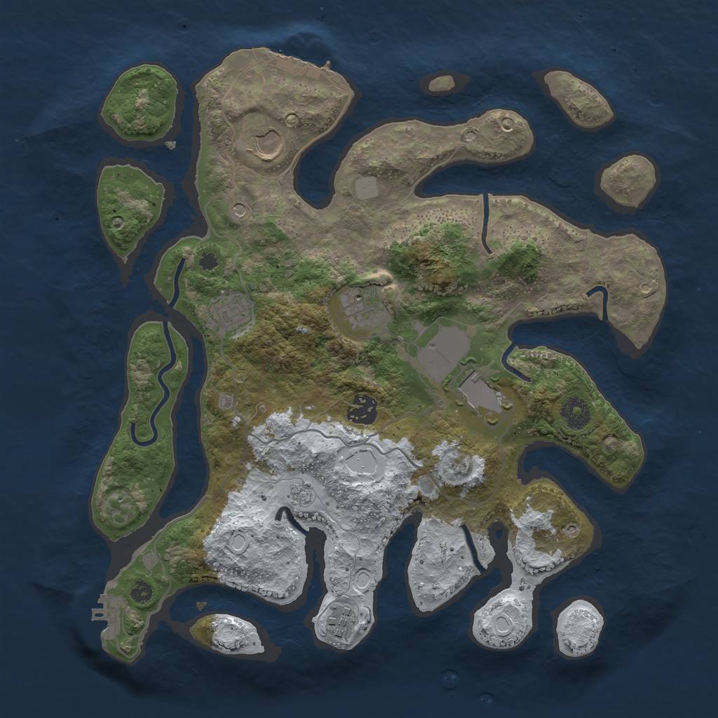 Rust Map: Procedural Map, Size: 3500, Seed: 4511766, 15 Monuments
